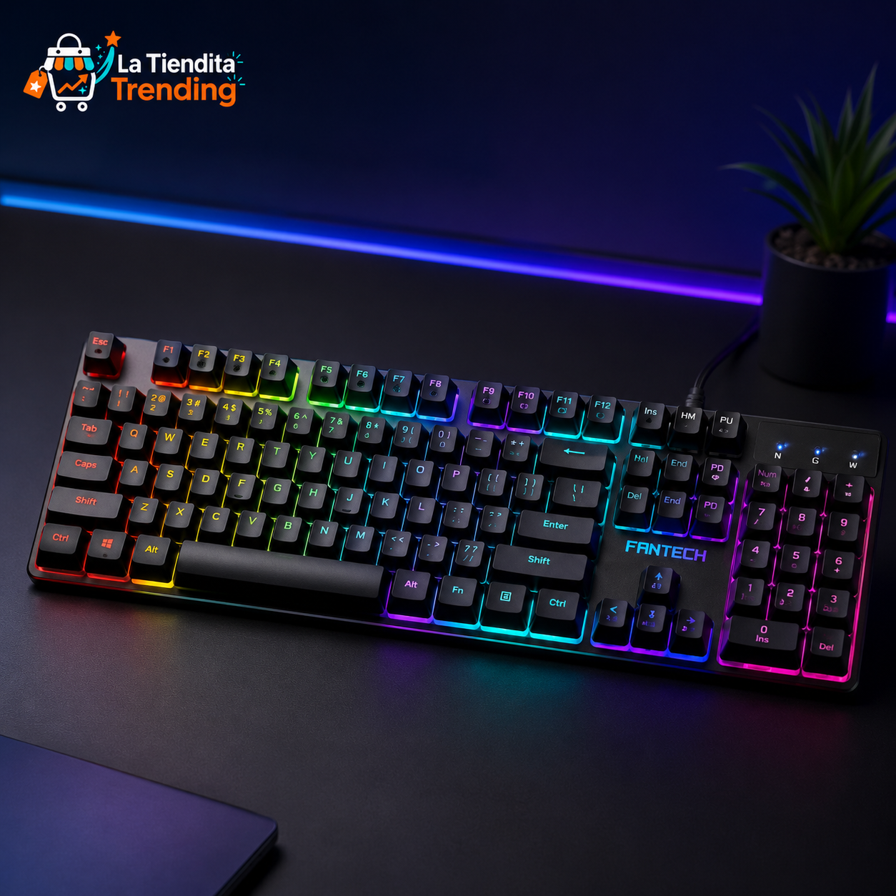 Teclado Gamer USB con Luz RGB